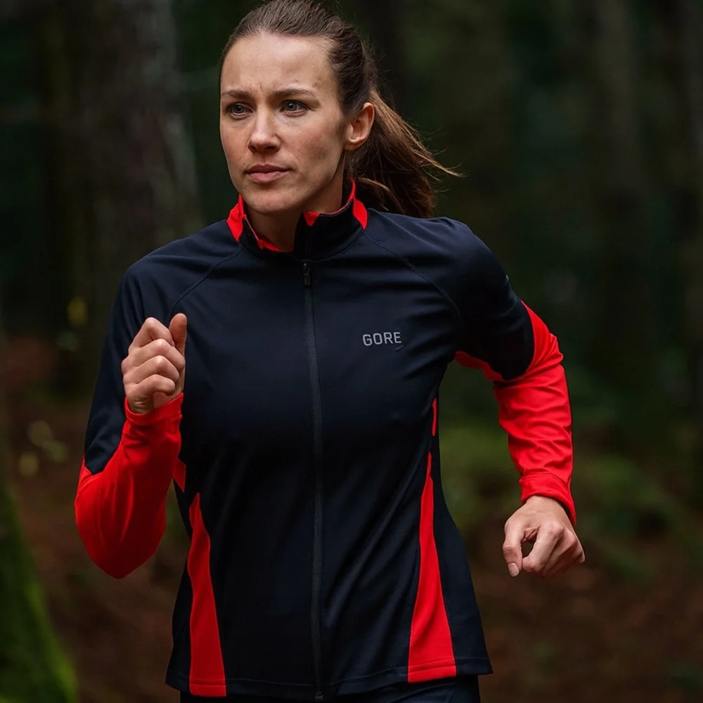 Gore‎ Running Wear Women's Black and Red Performance Jacket Size XL
